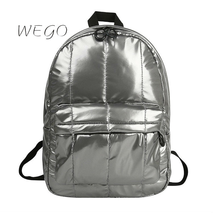 Fashion Casual Unisex Space Down Glossy Backpack Waterproof Soild Color Bag bags for women Men 2020 Hot New