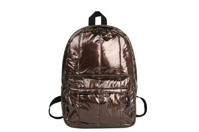 Fashion Casual Unisex Space Down Glossy Backpack Waterproof Soild Color Bag bags for women Men 2020 Hot New