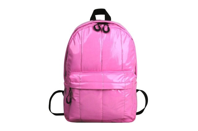 Fashion Casual Unisex Space Down Glossy Backpack Waterproof Soild Color Bag bags for women Men 2020 Hot New