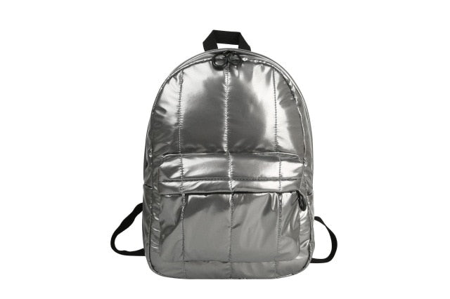 Fashion Casual Unisex Space Down Glossy Backpack Waterproof Soild Color Bag bags for women Men 2020 Hot New