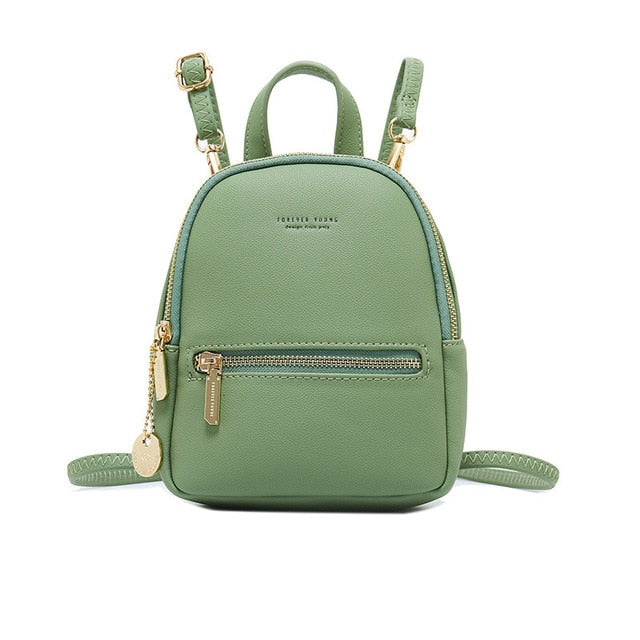 Forever Young Designer Women Backpack Mini Soft Touch Leather Small Backpack Female Fashion Ladies Bagpack Satchel Shoulder Bag