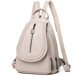 Women Leather Backpacks Zipper Female Chest Bag Sac a Dos Travel Back Pack Ladies Bagpack Mochilas School Bags For Teenage Girls