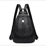Women Leather Backpacks Zipper Female Chest Bag Sac a Dos Travel Back Pack Ladies Bagpack Mochilas School Bags For Teenage Girls