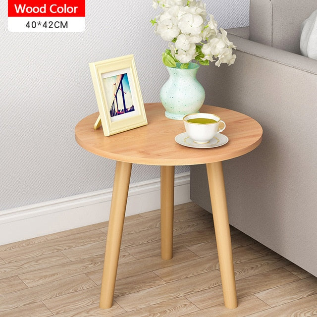 Tea Table End Table For Office Nordic Coffee Table Wooden Round Magazine Shelf Small Table Movable Bedroom Living Room Furniture