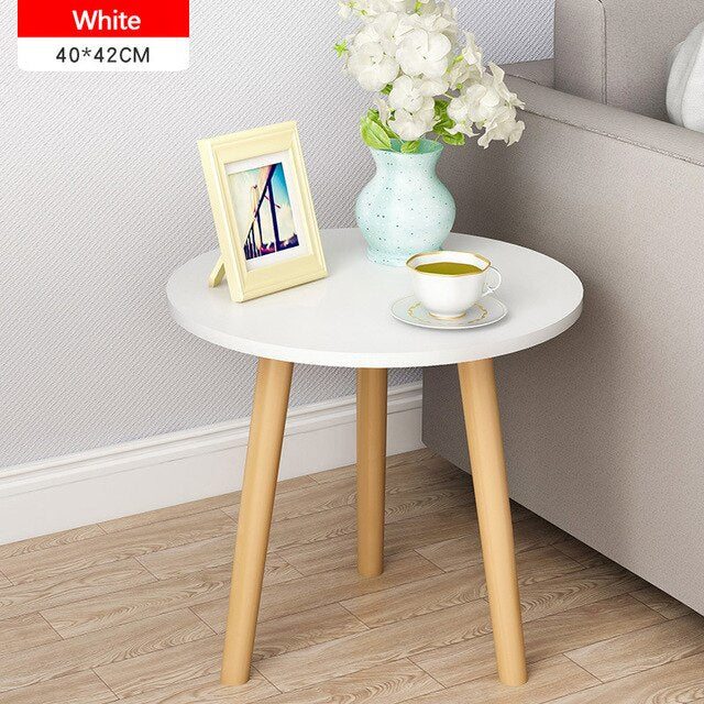 Tea Table End Table For Office Nordic Coffee Table Wooden Round Magazine Shelf Small Table Movable Bedroom Living Room Furniture