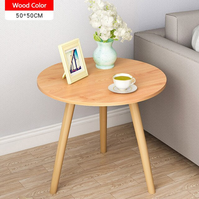 Tea Table End Table For Office Nordic Coffee Table Wooden Round Magazine Shelf Small Table Movable Bedroom Living Room Furniture