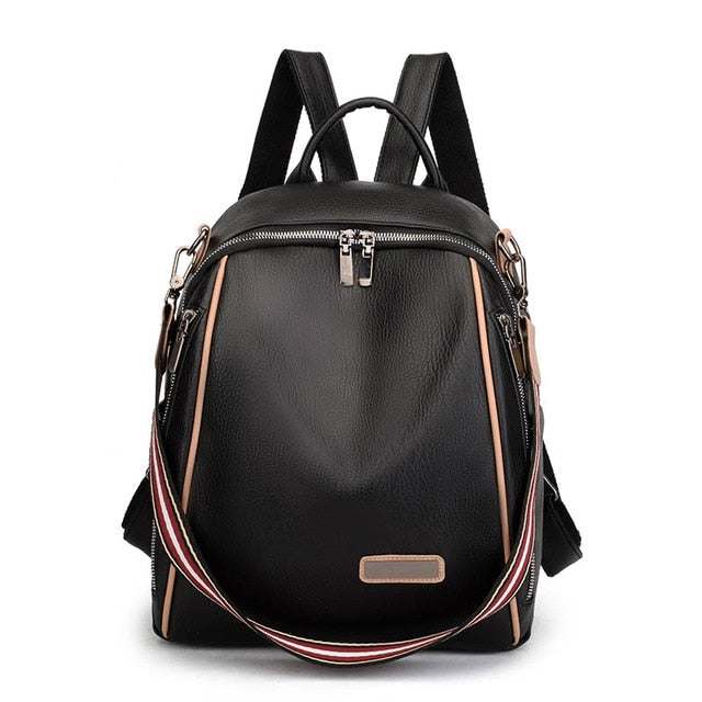 Women 's backpack 2020 spring new fashion wild quality soft leather leisure travel large capacity blue color bag purse