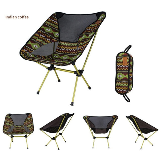 Light Moon Chair Portable Garden 7075 Chair Fishing Seat Camping Fixed Height Folding Furniture Indian Armchair