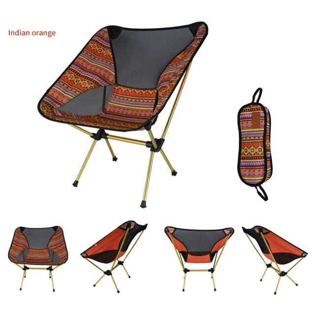Light Moon Chair Portable Garden 7075 Chair Fishing Seat Camping Fixed Height Folding Furniture Indian Armchair