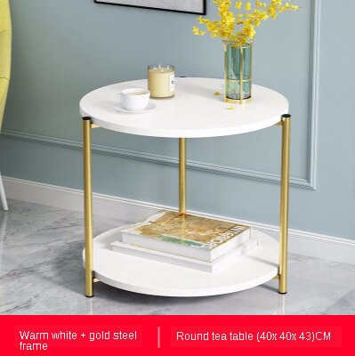 K-star Creative Round Table Nordic Small Coffee Table Modern Home Living Room Sofa Round Table Bedside Multifunctional Removable