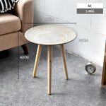 Creative Nordic Wood Low Round Coffee Table Dirty Storage Table Tea Fruit Snack Service Plate Tray Living Room Sofa Side Table