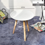 Creative Nordic Wood Low Round Coffee Table Dirty Storage Table Tea Fruit Snack Service Plate Tray Living Room Sofa Side Table