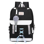 Large Green Backpacks Women School Backpack for Teenage Girls USB School Bag Canvas Middle Junior High College Student Bagpack