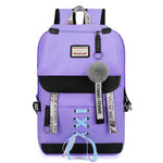 Large Green Backpacks Women School Backpack for Teenage Girls USB School Bag Canvas Middle Junior High College Student Bagpack