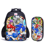 16 Inch Mario Bros Sonic Children School Bags Orthopedic Backpack Kids School Boys Girls Mochila Infantil Cartoon Bags