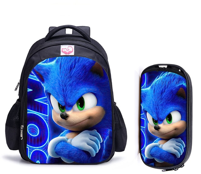 16 Inch Mario Bros Sonic Children School Bags Orthopedic Backpack Kids School Boys Girls Mochila Infantil Cartoon Bags