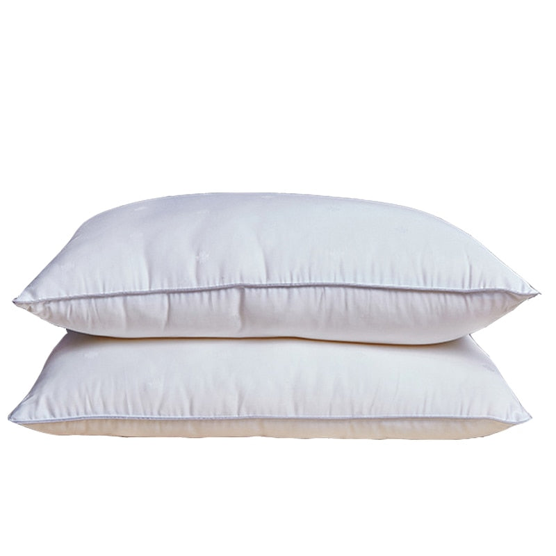 Mulberry Silk Bedding Pillows For Sleeping 48*74cm Natural Silk Filling Jacquard Anti Mite Soft Health Care Hotel Neck Pillows