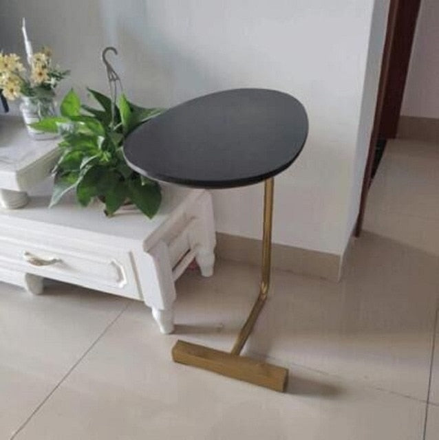 K-STAR Nordic Iron Art Oval Coffee Table Home Small Coffee Table Bedroom Corner Table  Living Room Bedside Reading Table