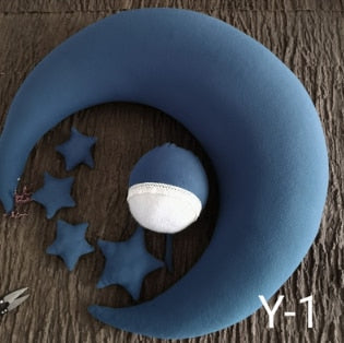 Newborn Photography Props Moon-shaped Pillows With 4 Stars Matched Hats Baby Photo Shoot Accessories Creative Props New Arrival