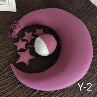 Newborn Photography Props Moon-shaped Pillows With 4 Stars Matched Hats Baby Photo Shoot Accessories Creative Props New Arrival