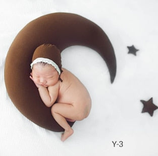 Newborn Photography Props Moon-shaped Pillows With 4 Stars Matched Hats Baby Photo Shoot Accessories Creative Props New Arrival