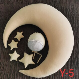 Newborn Photography Props Moon-shaped Pillows With 4 Stars Matched Hats Baby Photo Shoot Accessories Creative Props New Arrival