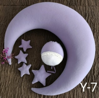 Newborn Photography Props Moon-shaped Pillows With 4 Stars Matched Hats Baby Photo Shoot Accessories Creative Props New Arrival