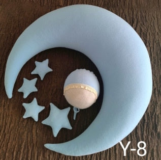 Newborn Photography Props Moon-shaped Pillows With 4 Stars Matched Hats Baby Photo Shoot Accessories Creative Props New Arrival