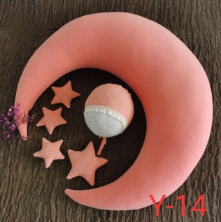 Newborn Photography Props Moon-shaped Pillows With 4 Stars Matched Hats Baby Photo Shoot Accessories Creative Props New Arrival