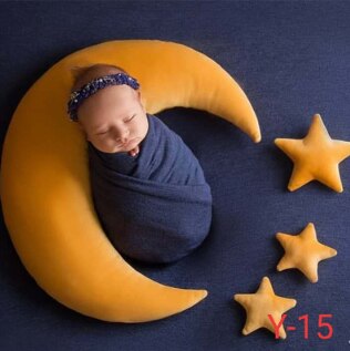 Newborn Photography Props Moon-shaped Pillows With 4 Stars Matched Hats Baby Photo Shoot Accessories Creative Props New Arrival