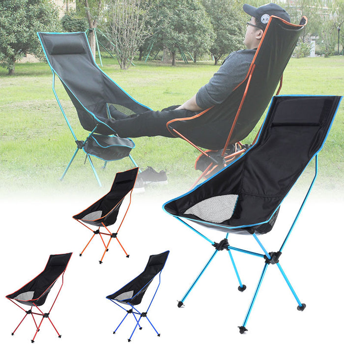 Outdoor Camping Chair Oxford Cloth Portable Folding Lengthen Camping Seat for Fishing Festival Picnic BBQ Beach Ultralight Chair