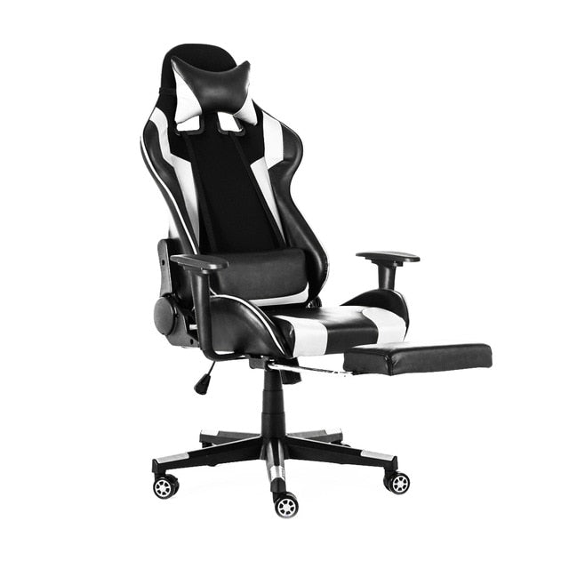 Computer Gaming Chair Lying Massage Lifting Rotatable Armchair Footrest Office Adjustable Swivel Leather Executive Massage Chair