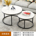 Nordic Simple Coffee Side Table Home Living Room Light Luxury Round Small Coffee Table Combination Iron Table Freely Expandable