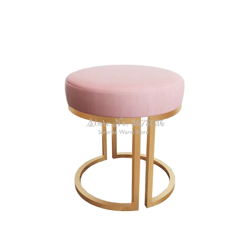 Nordic Makeup Stool Sofa Ottoman Dressing Stool Makeup Chair Home Bedroom  Dressing Table Stool Net Red Shoe Changing Stool