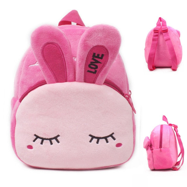 Fashion Children School Bags 3D Cartoon Print Plush Kids Backpack Kindergarten Boys and Girls School Bags Mini Backpack Book Bag