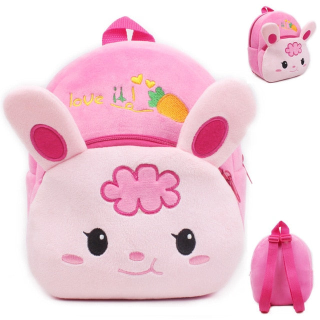 Fashion Children School Bags 3D Cartoon Print Plush Kids Backpack Kindergarten Boys and Girls School Bags Mini Backpack Book Bag