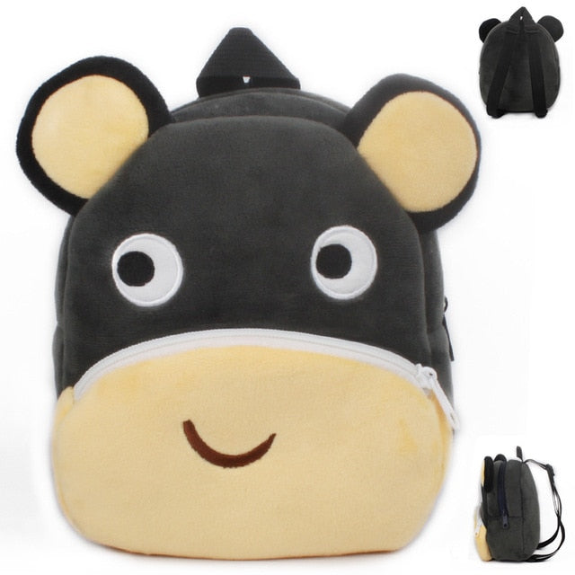 Fashion Children School Bags 3D Cartoon Print Plush Kids Backpack Kindergarten Boys and Girls School Bags Mini Backpack Book Bag