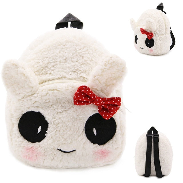 Fashion Children School Bags 3D Cartoon Print Plush Kids Backpack Kindergarten Boys and Girls School Bags Mini Backpack Book Bag