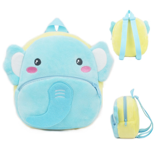 Fashion Children School Bags 3D Cartoon Print Plush Kids Backpack Kindergarten Boys and Girls School Bags Mini Backpack Book Bag