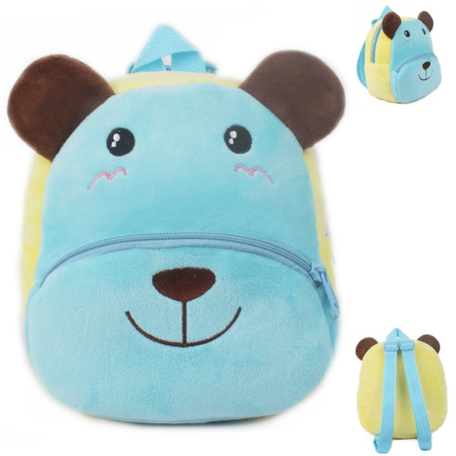 Fashion Children School Bags 3D Cartoon Print Plush Kids Backpack Kindergarten Boys and Girls School Bags Mini Backpack Book Bag