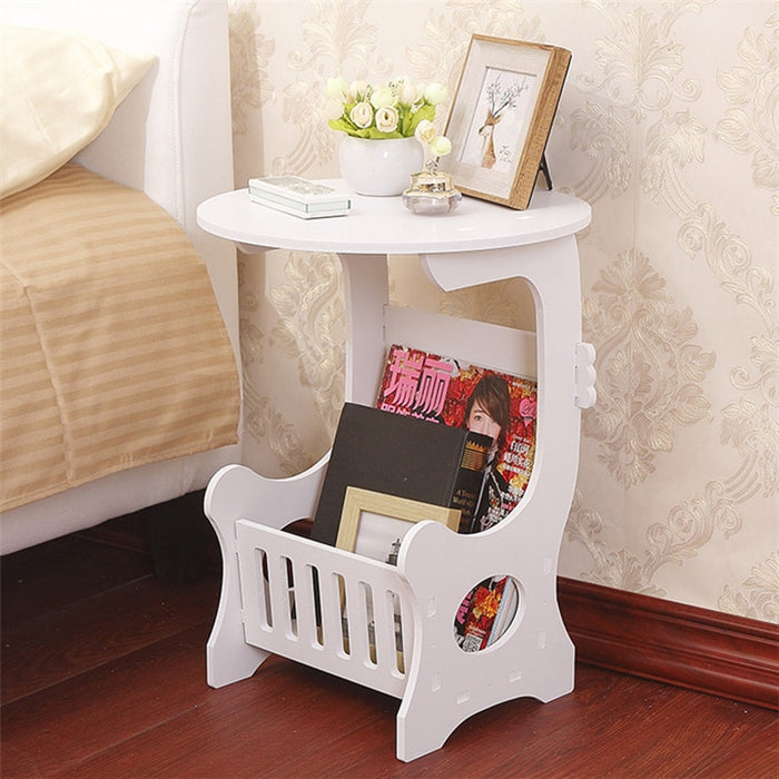 Creative Mini Plastic Round Coffee Table Tea Table Home Living Room Storage Rack Bedside Table Tea Fruit Service Plate Tray