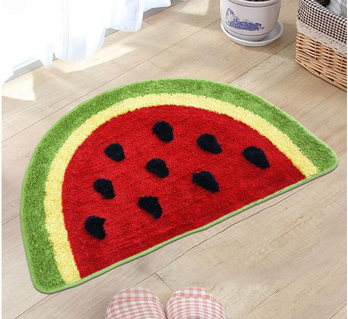 50*80cm creative watermelon flap rug doormat anti slip mat living room toilet mat carpet sofa orange flap bathroom mat hallway