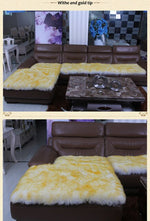 MS.Softex Natural Sheepskin Sofa Cushion Australian Sheepskin Floor Rug Seat cover Winter Warm Rug Long wool Sofa Cover