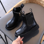 2020 Autumn and Winter New Children's Martin Boots Pure Color British Style Boys Small Leather Boots Girls Small Leather Shoes
