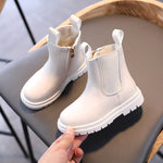 2020 Autumn and Winter New Children's Martin Boots Pure Color British Style Boys Small Leather Boots Girls Small Leather Shoes