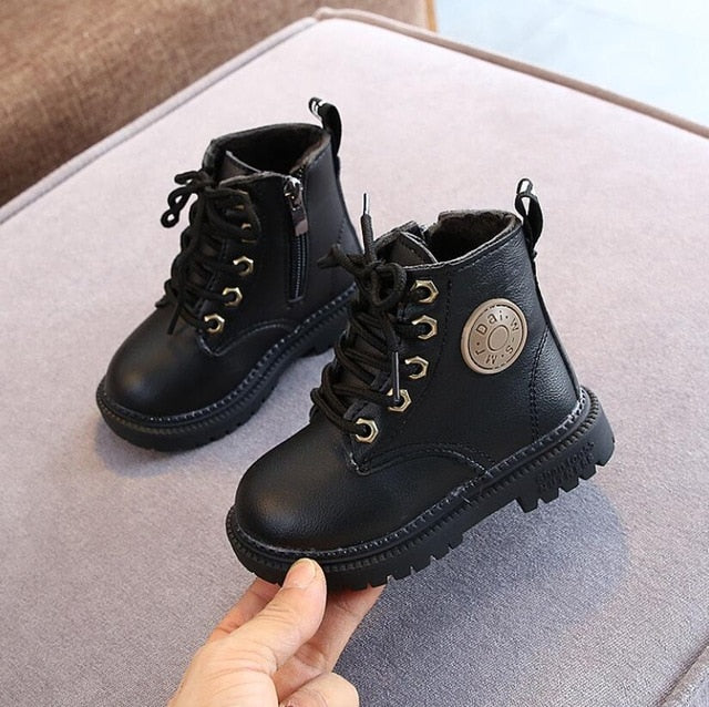 kids Martin Boots Boys Shoes Autumn Winter Leather Children Boots Fashion Toddler girls Boots Warm Winter Boots kids shoes