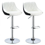 2PC Fashion Swivel Bar Chairs Synthetic Rotating Bar Stool Lifting High Stool With Footrest Adjustable For Home Office Decor HWC
