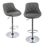 2PC Fashion Swivel Bar Chairs Synthetic Rotating Bar Stool Lifting High Stool With Footrest Adjustable For Home Office Decor HWC