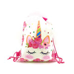 8/16/24/50PCS Unicorn Drawstring bag for Girls Travel Storage Package School Backpacks Children Birthday Party Favors skull bag
