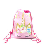 8/16/24/50PCS Unicorn Drawstring bag for Girls Travel Storage Package School Backpacks Children Birthday Party Favors skull bag